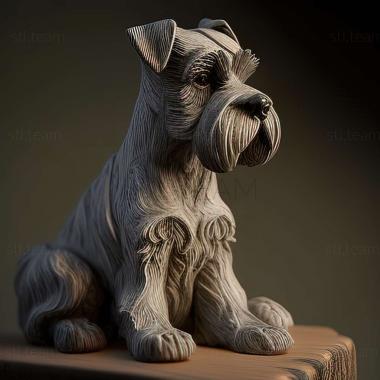 3D model Zwergschnauzer dog (STL)